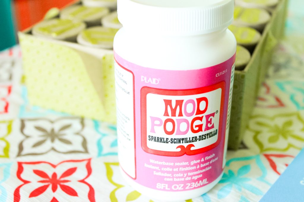 mod podge to add washi paper
