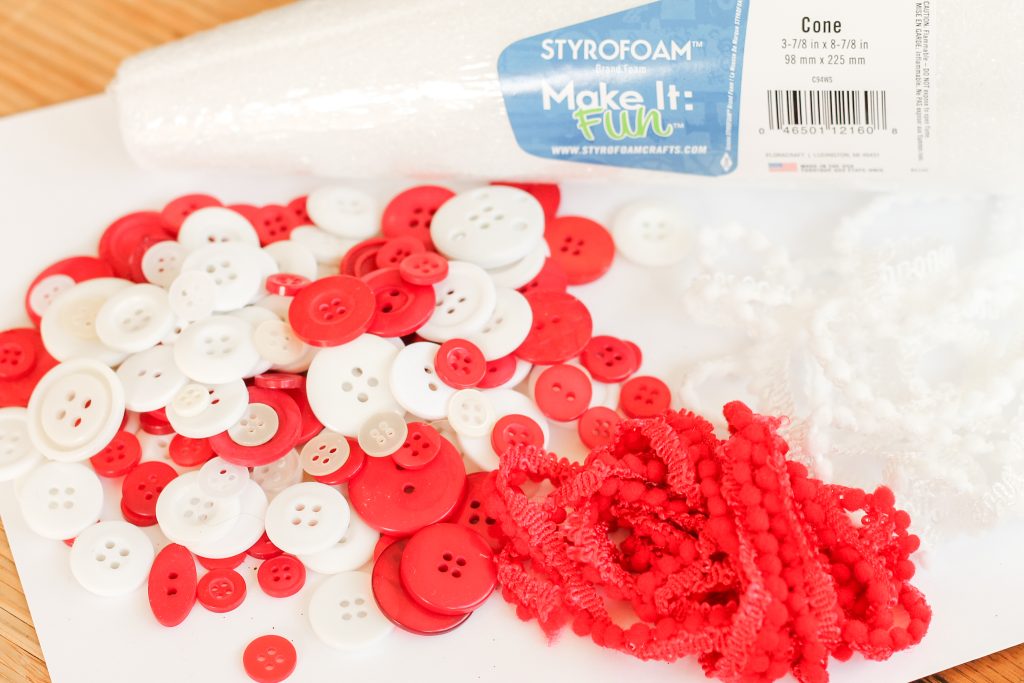 buttons and foam cone