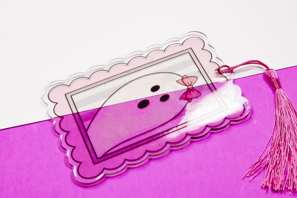 FLUX beamo acrylic bookmark with UV Resin.