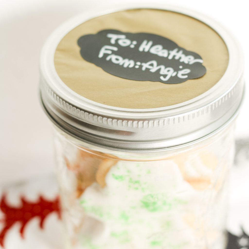 labeled jar for ediblke gift