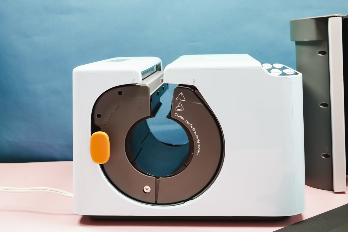 Side view of HTVRont Auto Tumbler Press.