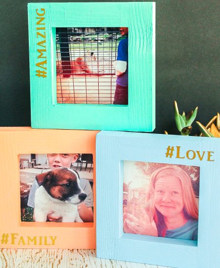 painted frames with gold vinyl