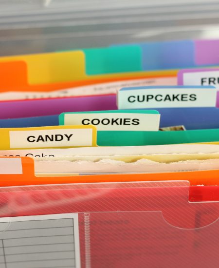 Recipes in a accordian file