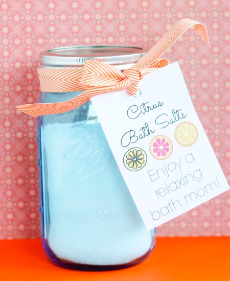 Bath salts in a pretty jar