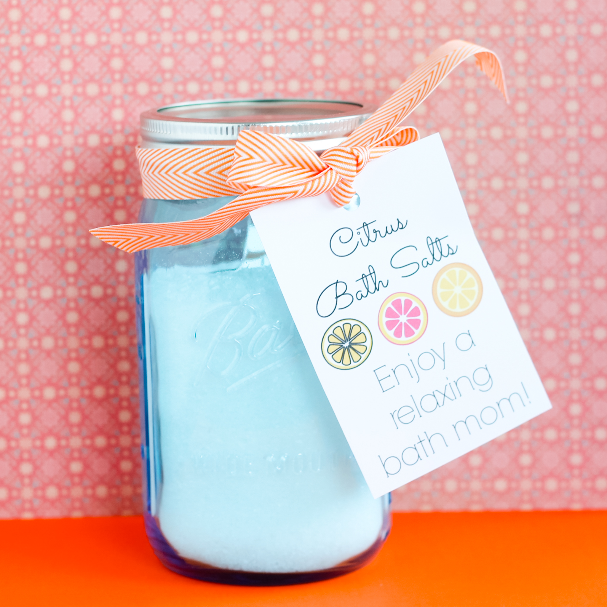 Bath salts in a pretty jar