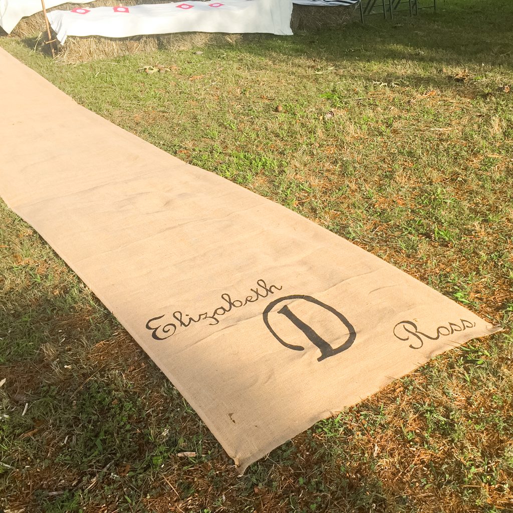 rustic burlap runner
