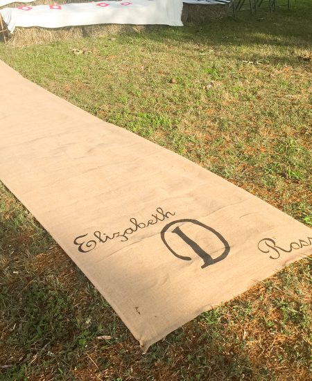rustic burlap runner