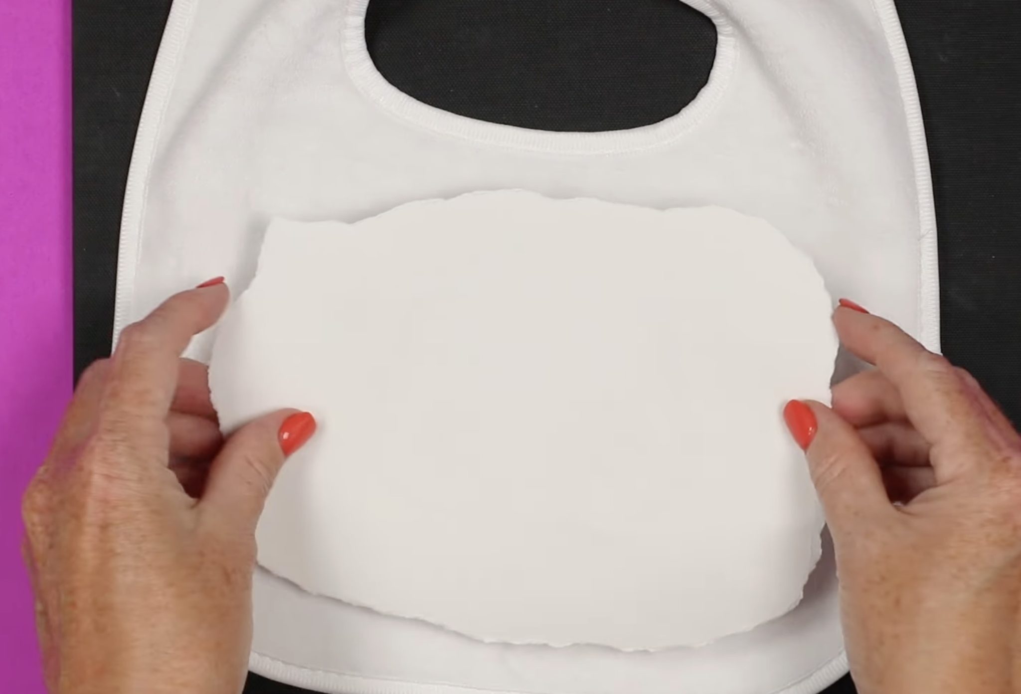 Locate print and secure with heat resistant tape.