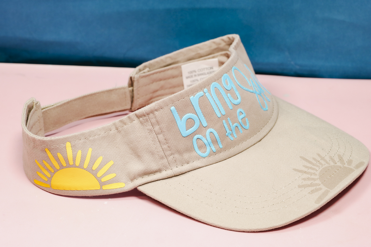 Finished visor with HTV.