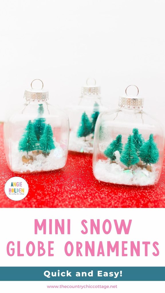 Kids Craft: Mini Snow Globe Ornaments -- click the picture to get the full instructions for making your own fun Christmas ornaments. Miniature trees inside a glass ornaments