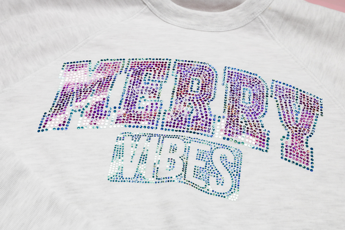 Merry Vibes Spangle DTF Shirt.