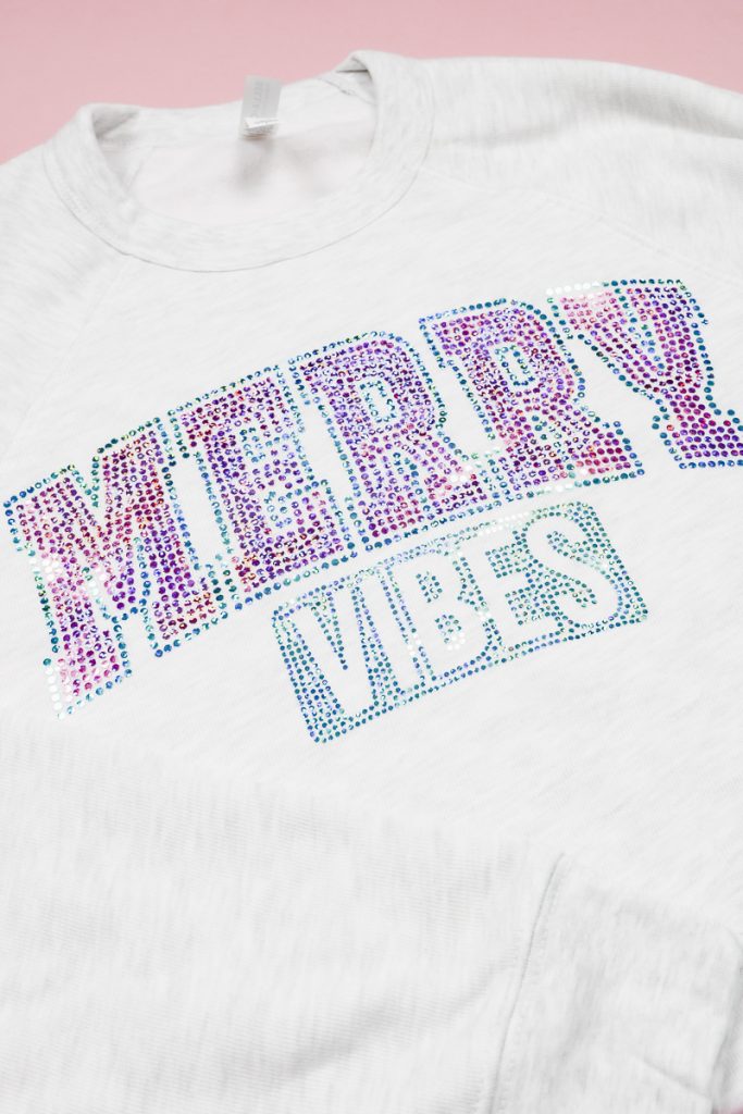 spangle dtf on a holiday shirt