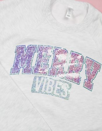 Finished Spangle DTF Merry Vibes shirt!