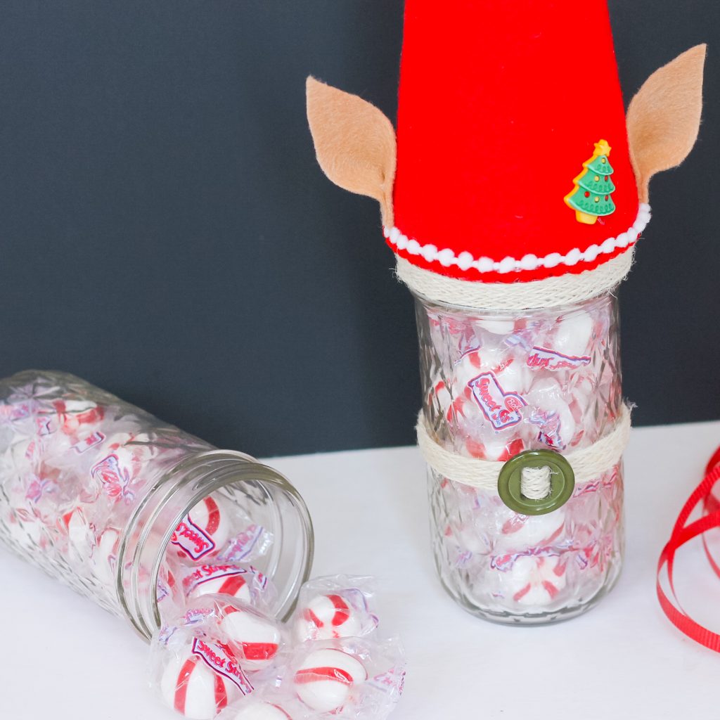Christmas elf mason jar idea