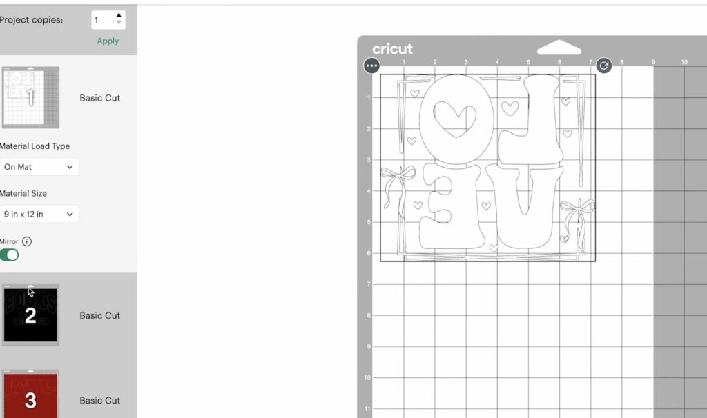 Change the material size to match your material.