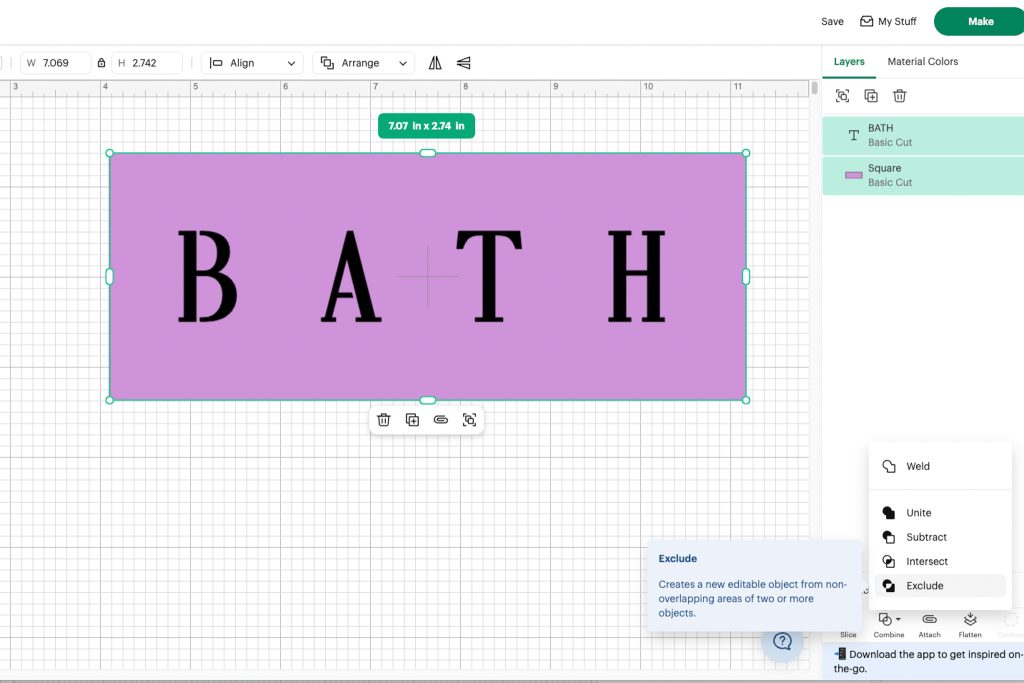 Using Exclude to create the stencil