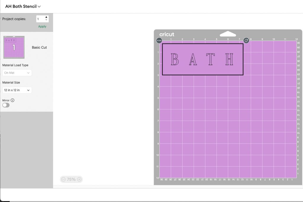 Stencil ready to cut