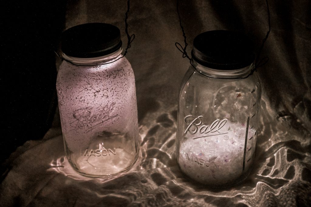 two different mason jar lights