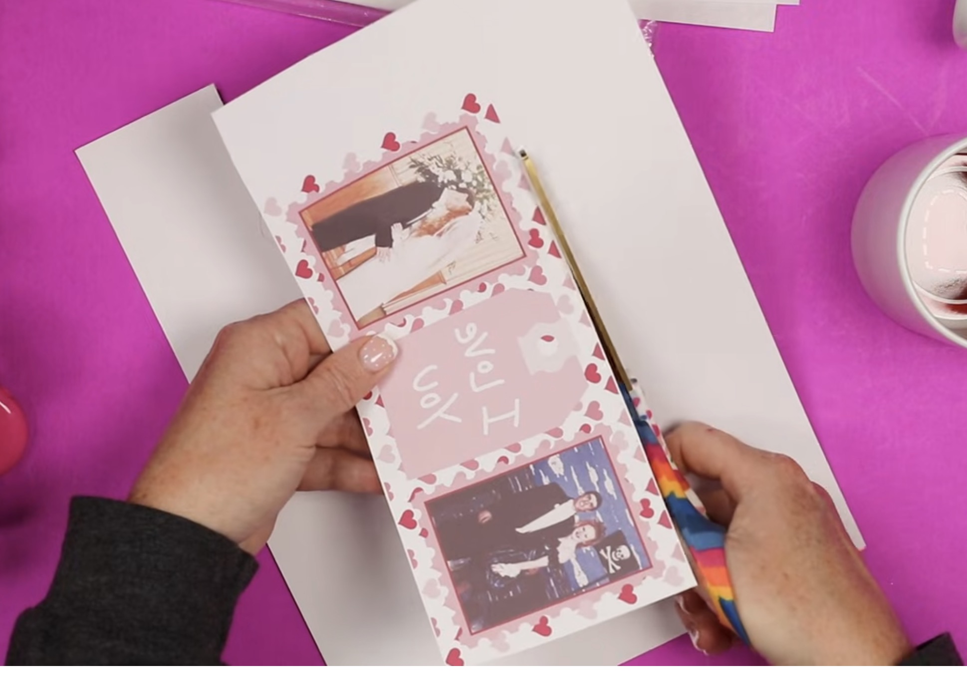 Trim sublimation print with scissors.