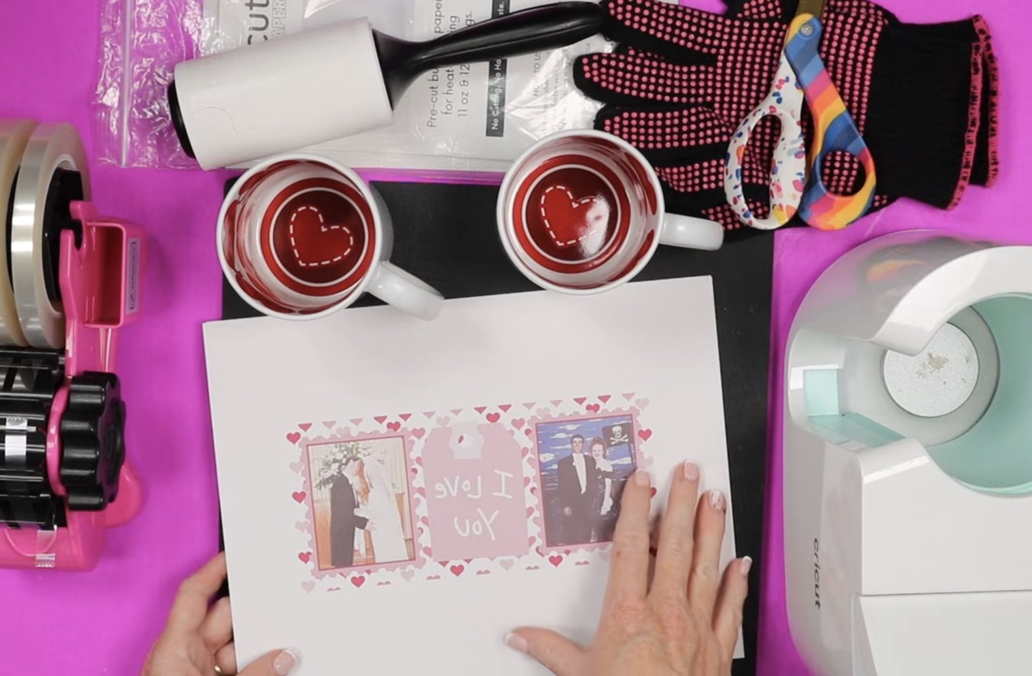 Valentine's Day Mugs supplies.