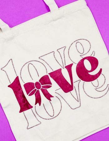 Finished Lush HTV tote with glitter.