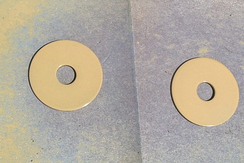 spray painted washers