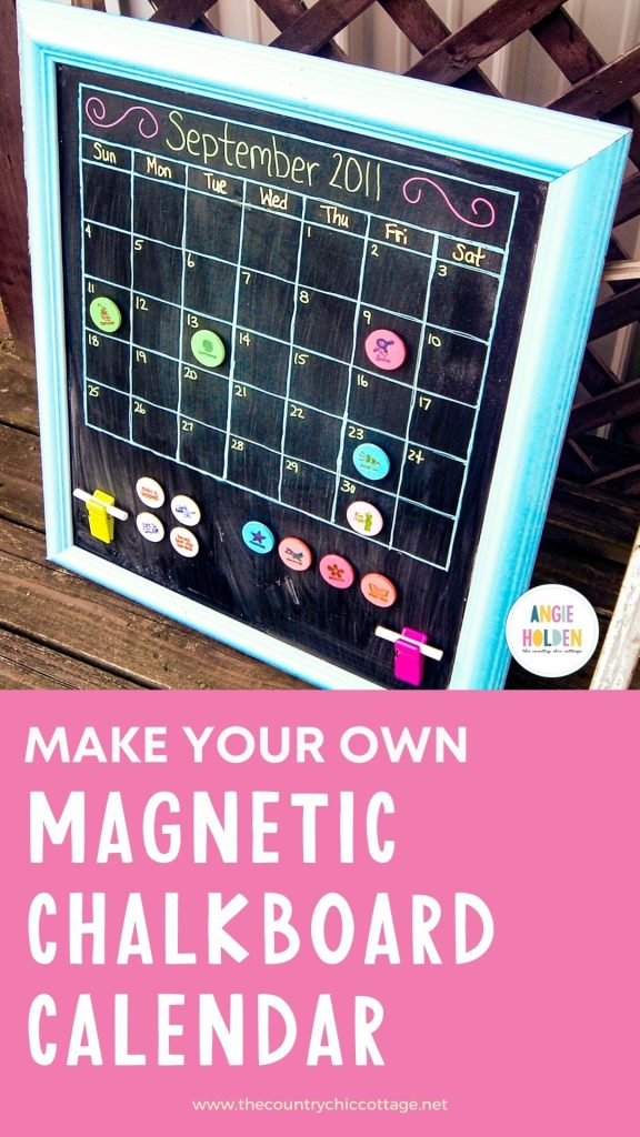 Magnetic chalkboard calendar