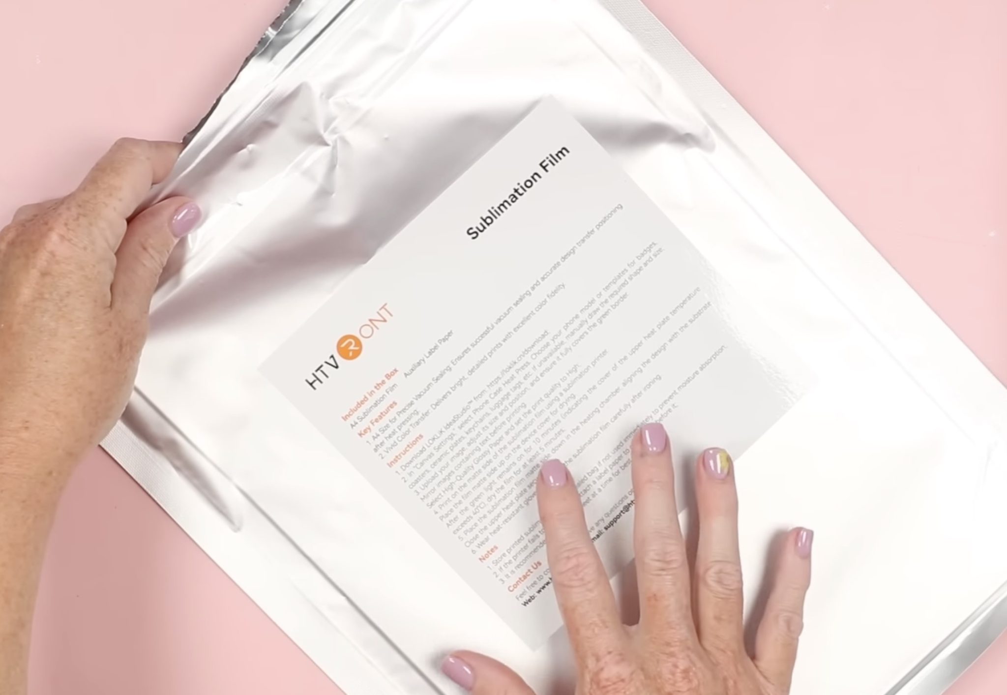 Sublimation film in packaging.