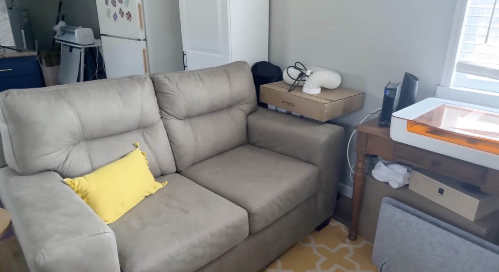 Tiny house craft studio tour - front room.