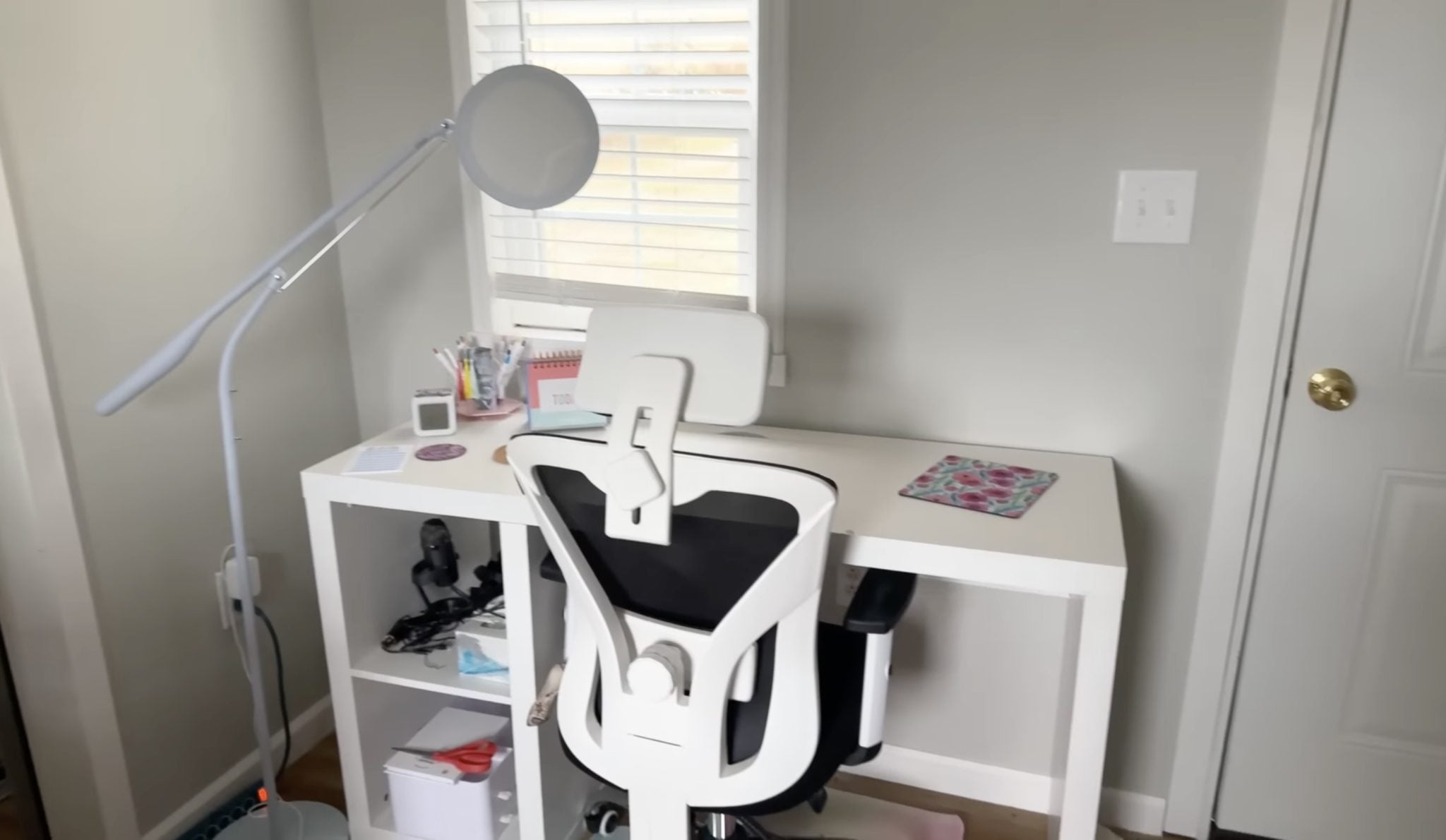 Original desk space in my tiny house craft studio.