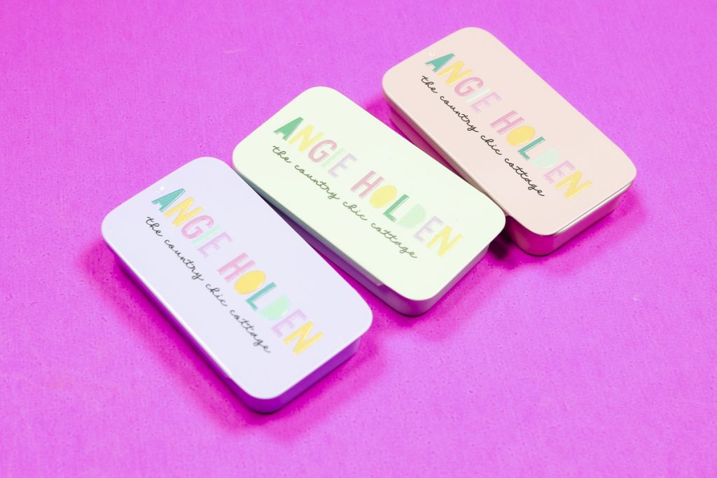 Close up of logo mint tin - UV Printer