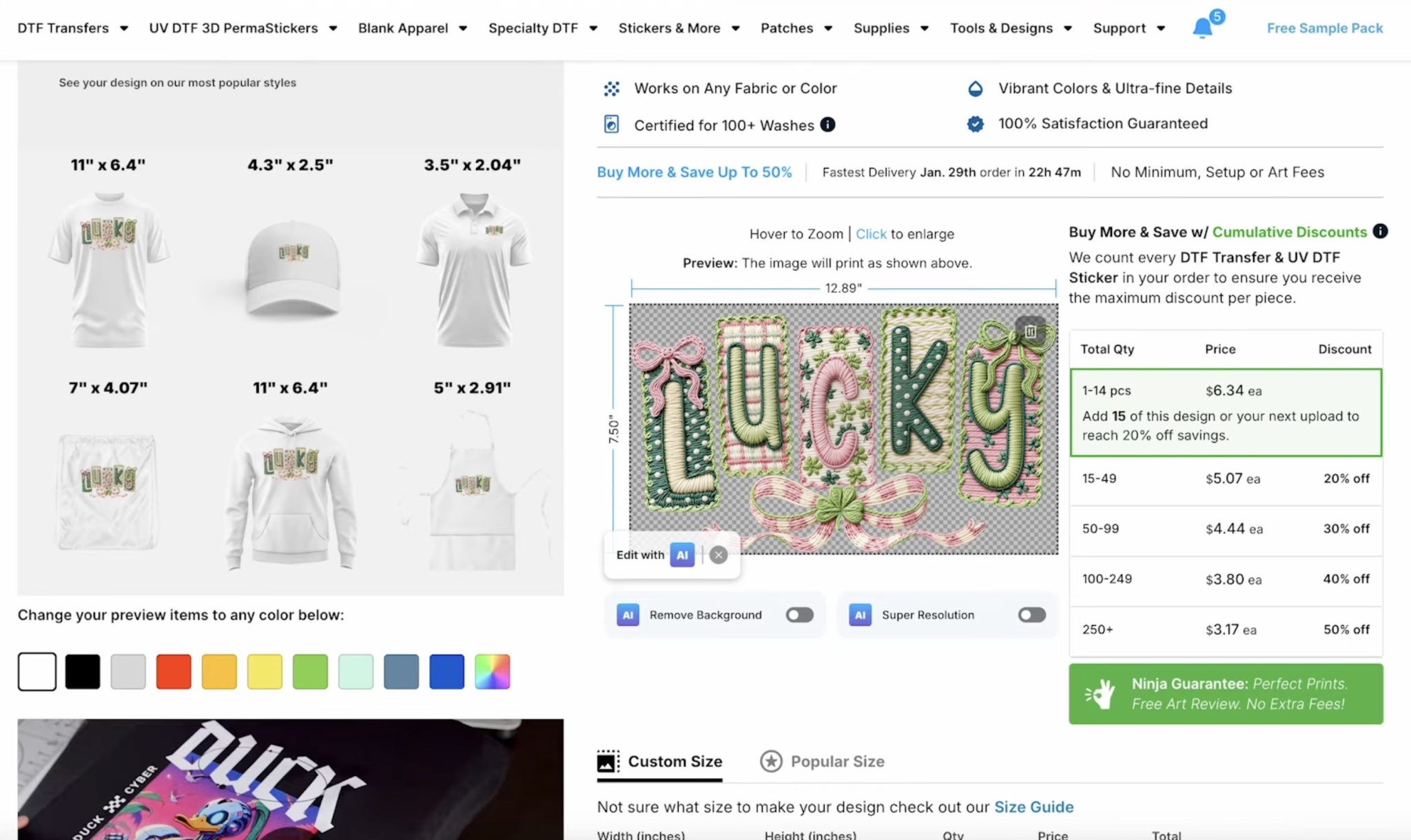 Choose how many of each design you want.