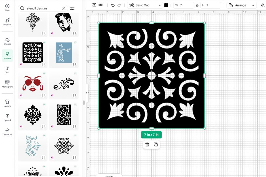 Stencil designs in Cricut design space