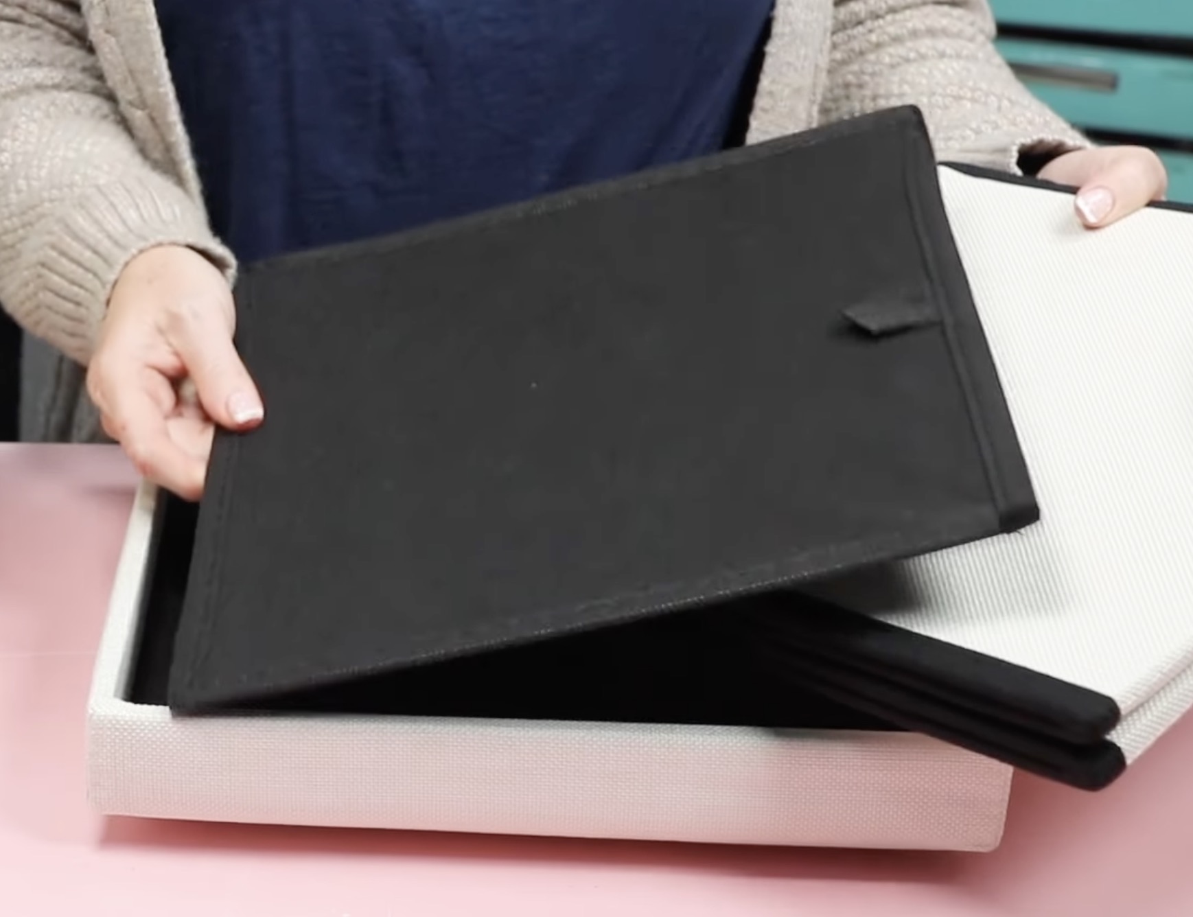 Inside bottom piece of bin.