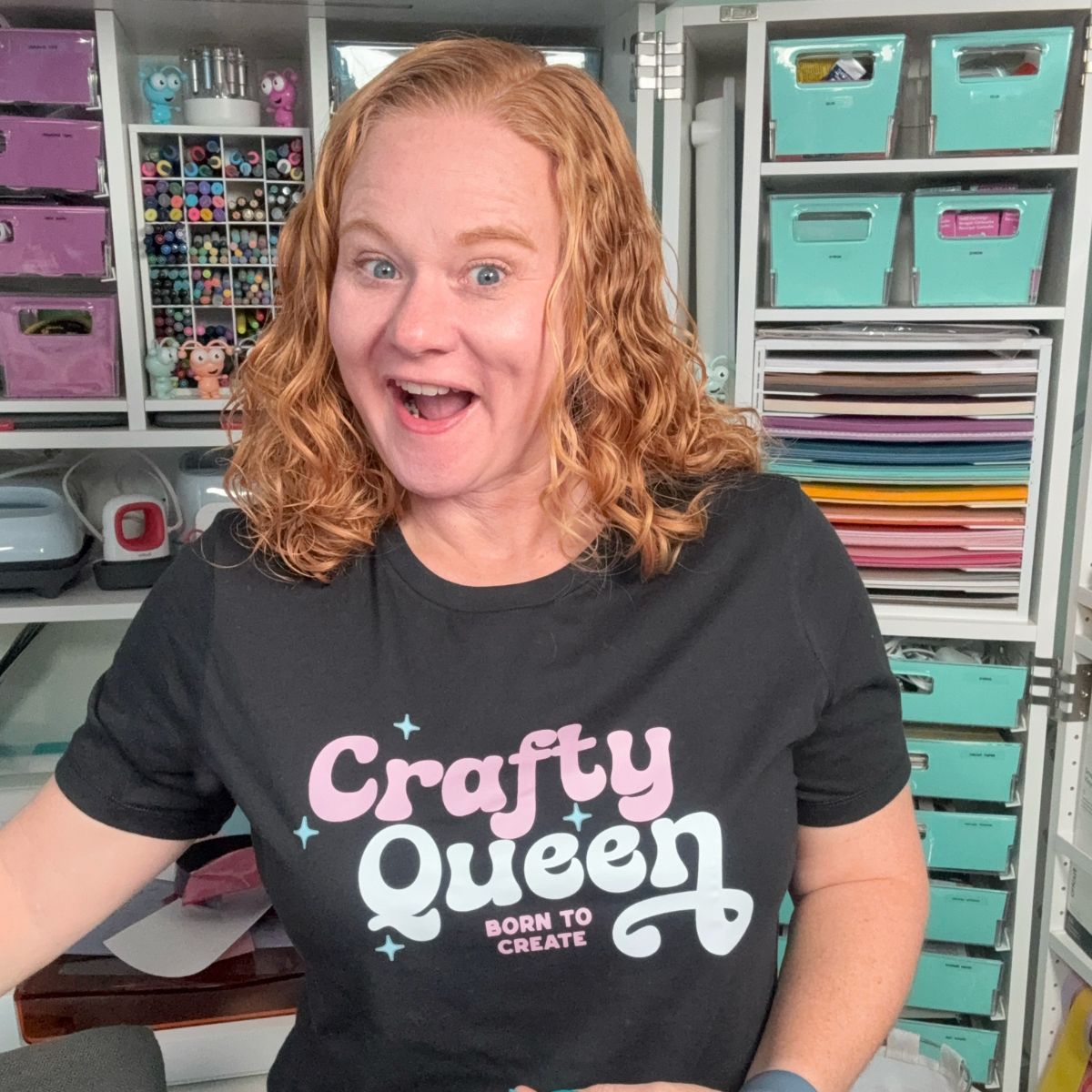 crafty queen shirt worn by angie holden and made by ninja transfers pod