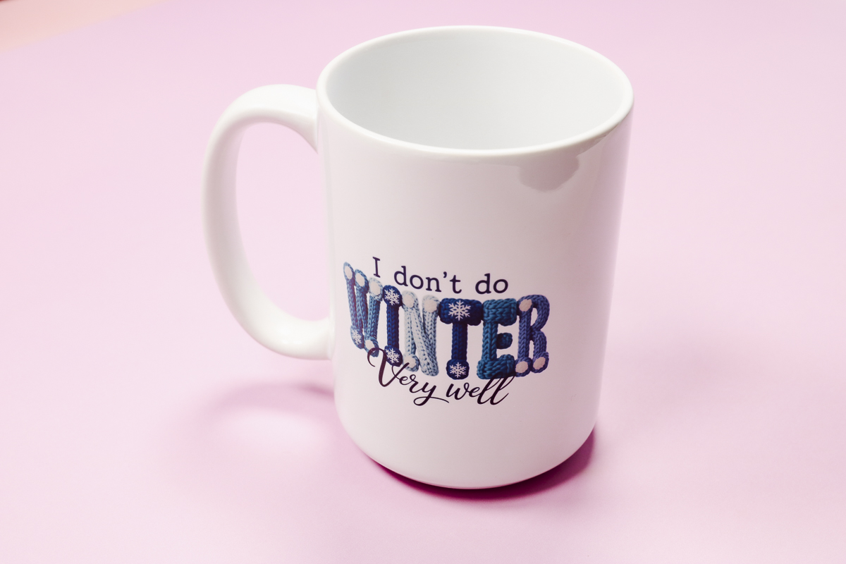 Finished winter sublimation mug.