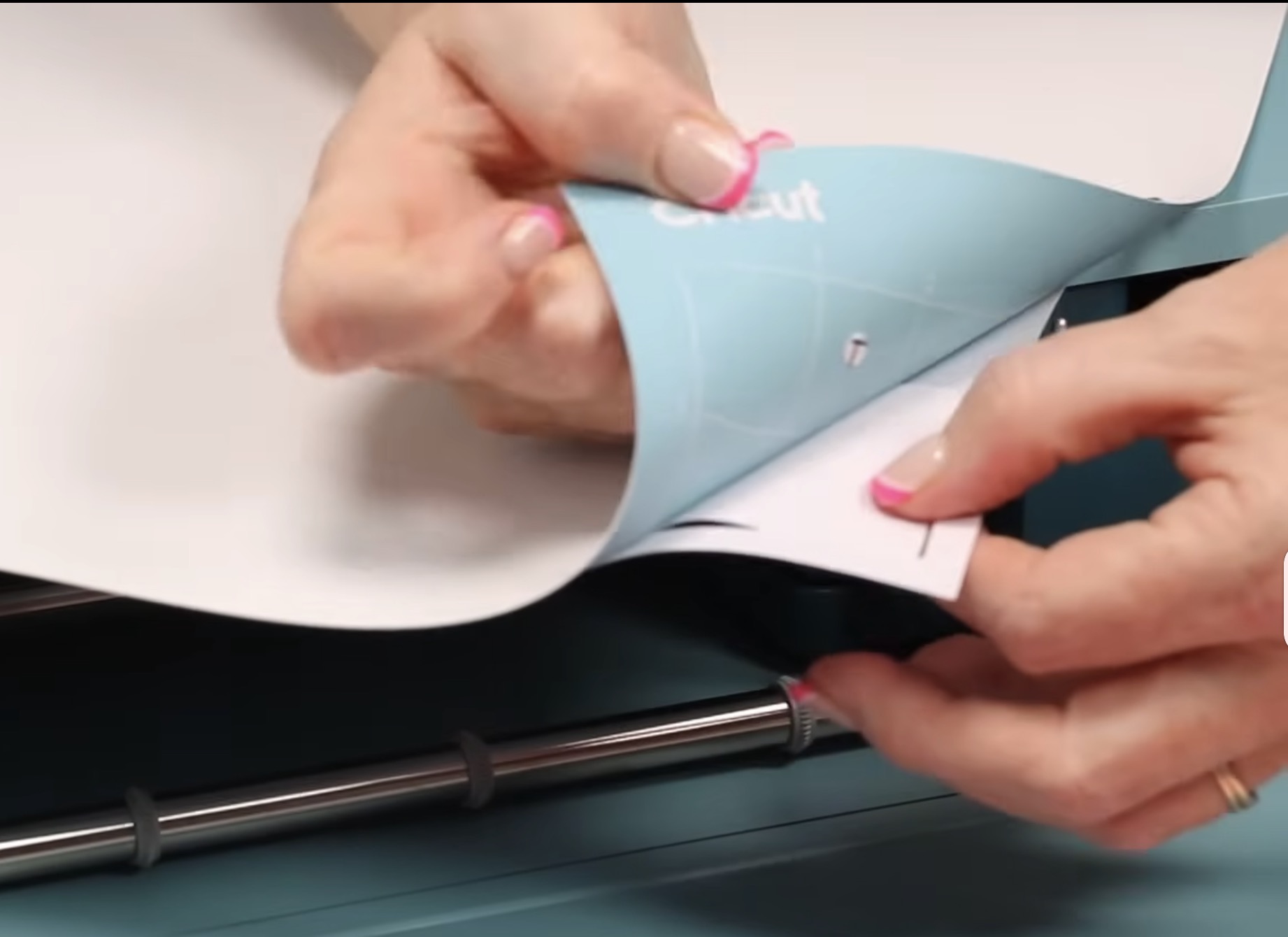 Remove mat from cardstock bookmark.