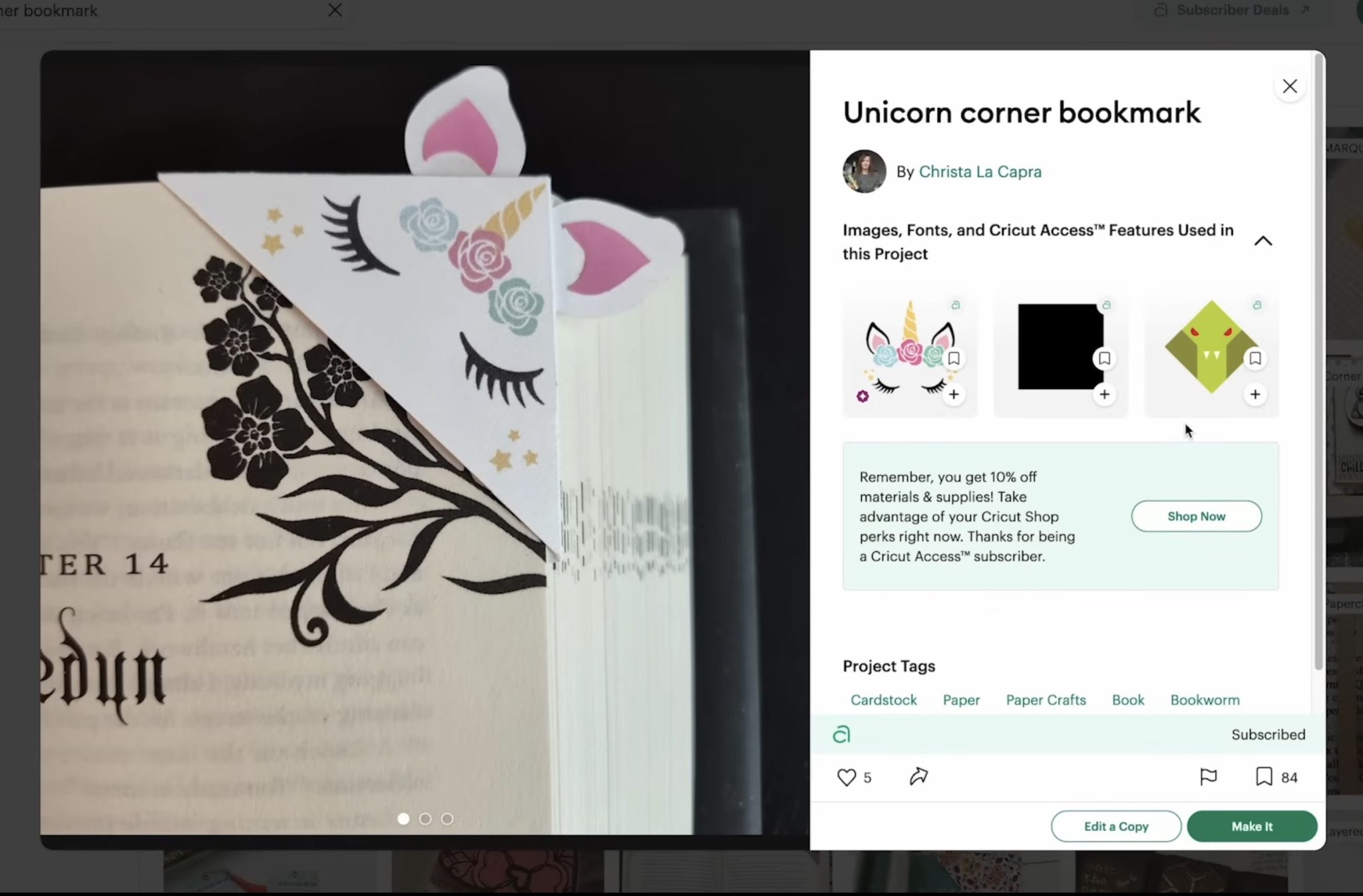 Choose corner bookmark design.