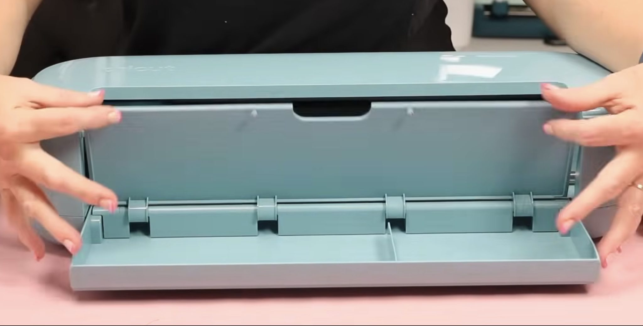 Storage inside door of Cricut Explore 5.