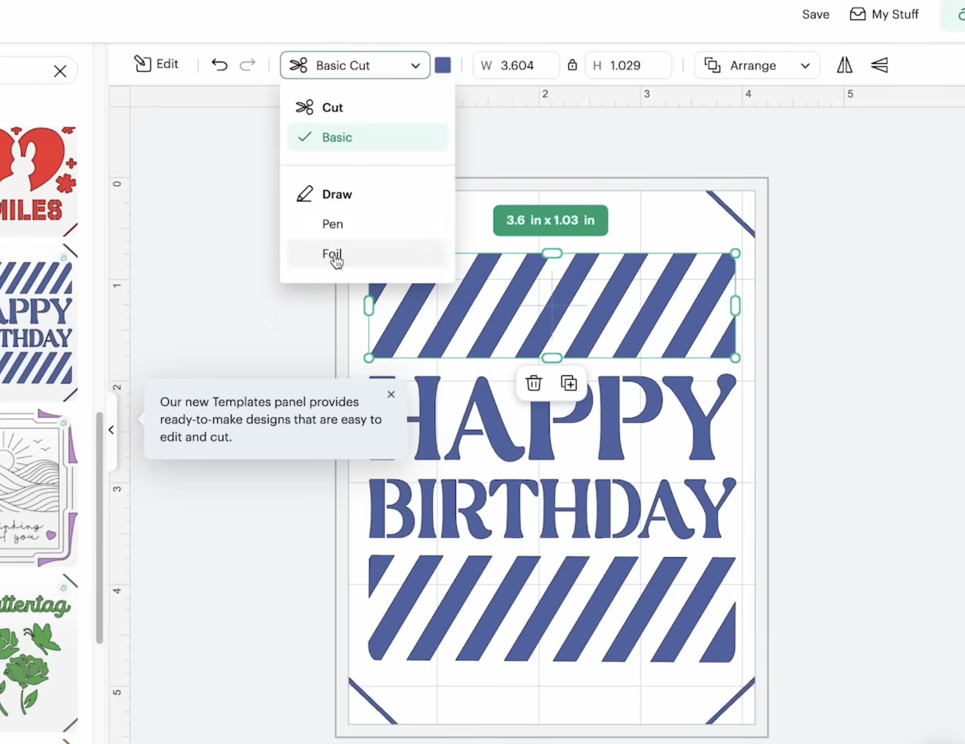 Change elements to Foil Tool.