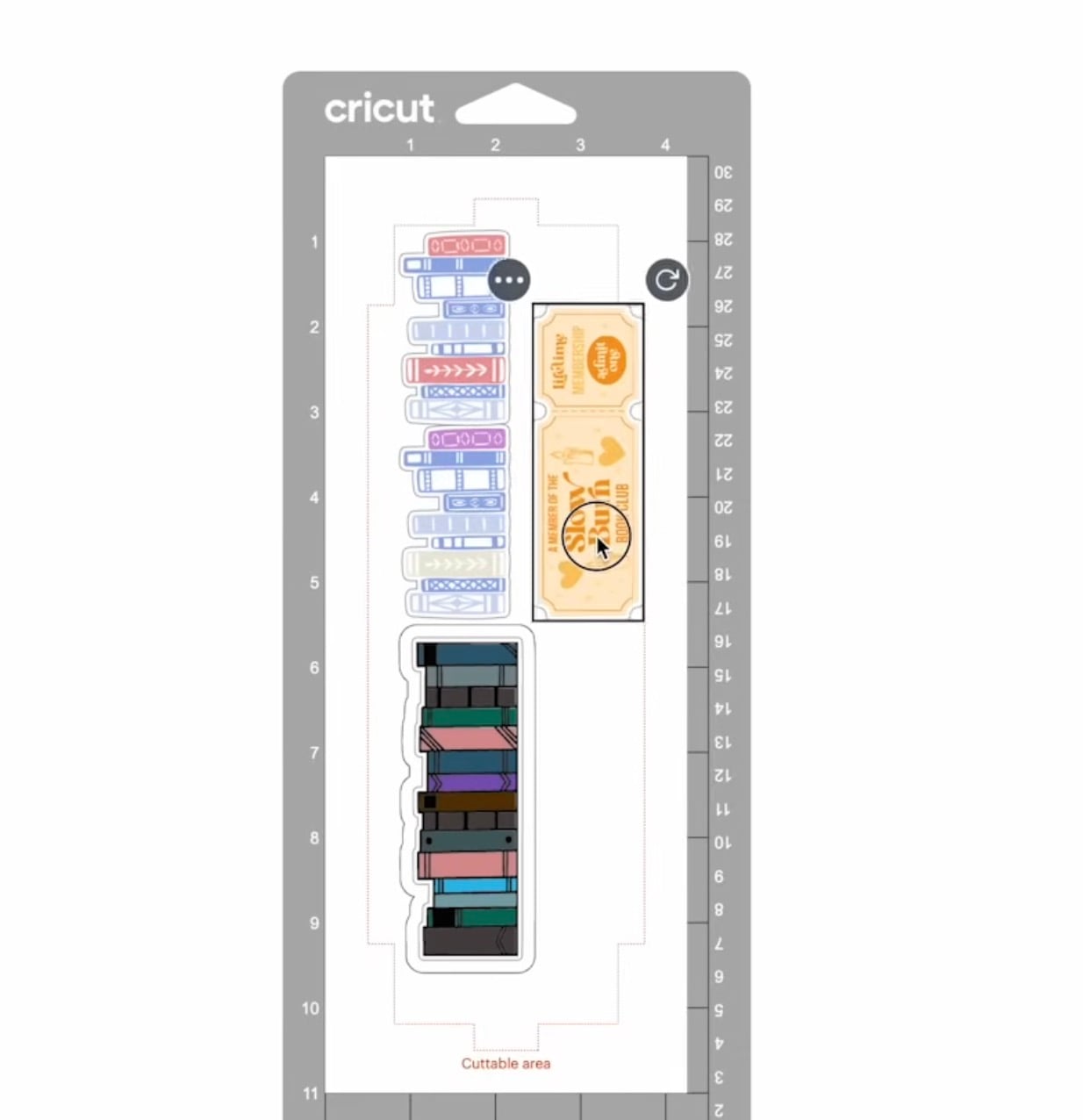 Keep designs inside dotted red line.