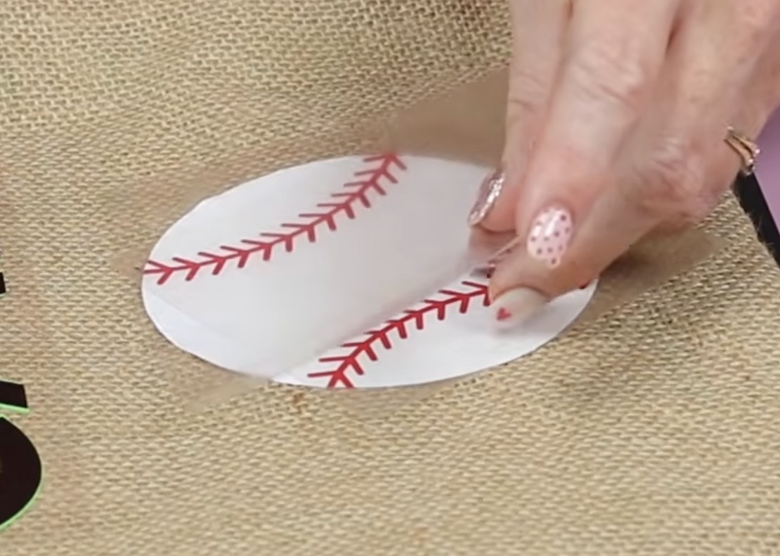 Peel away carrier sheet.