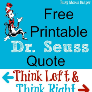 Free Printable Dr. Seuss Quote by Busy Mom's Helper