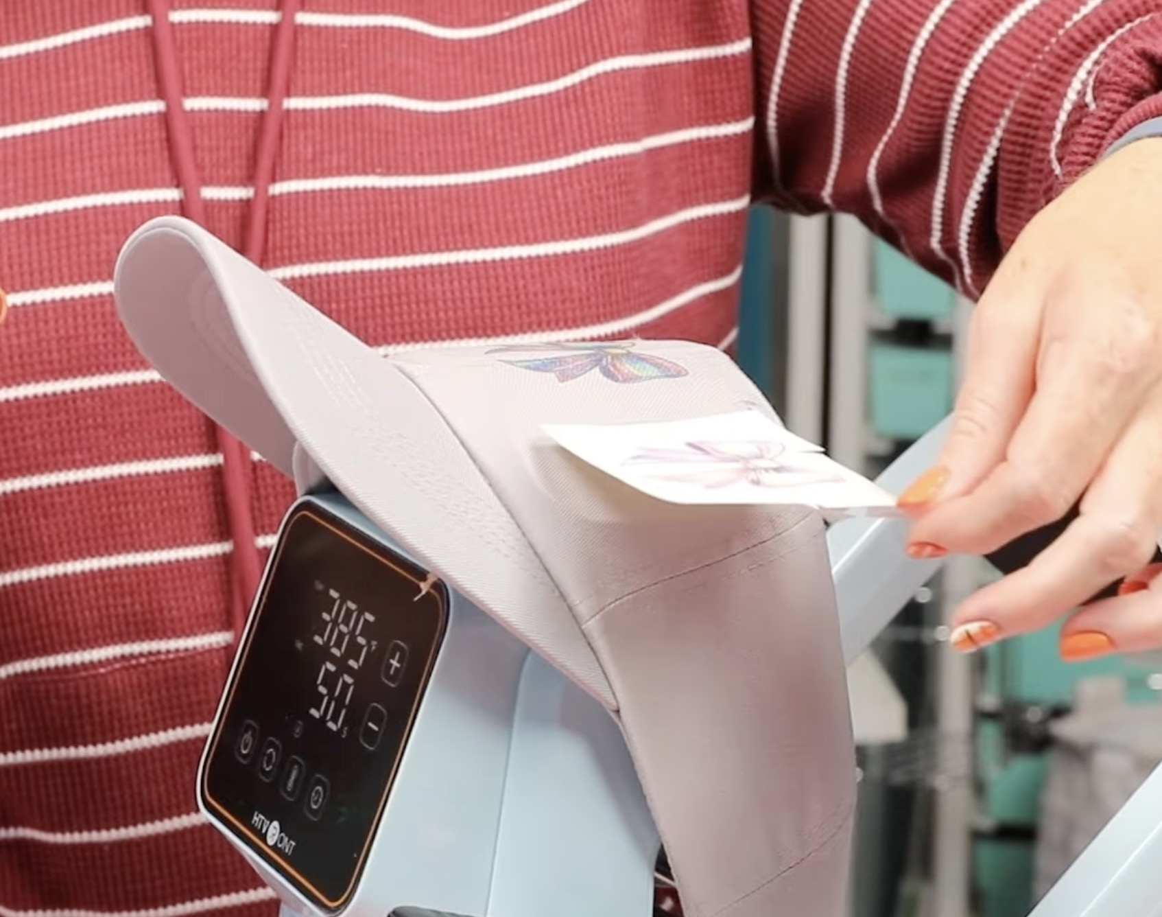 Remove sublimation print from the hat.