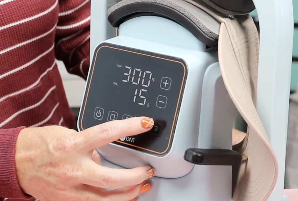 setting time and temperature on hat press