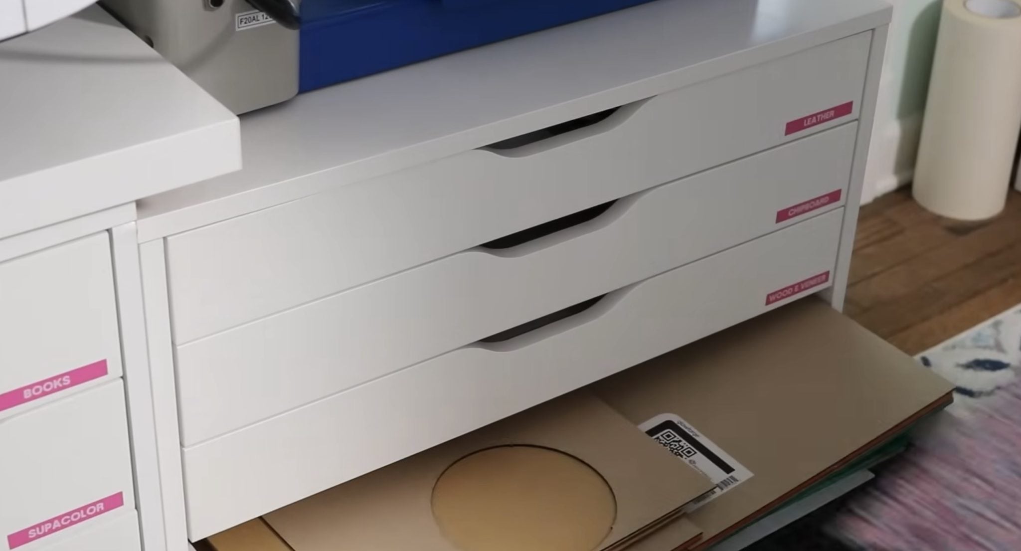 IKEA laser material storage drawers.