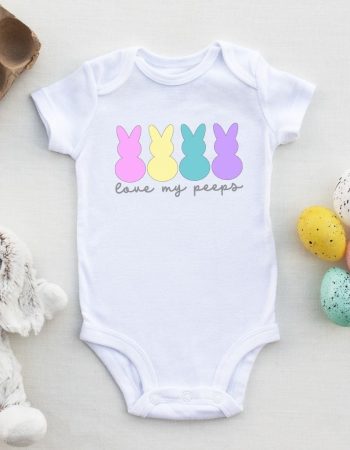 Love My Peeps finished onesie.