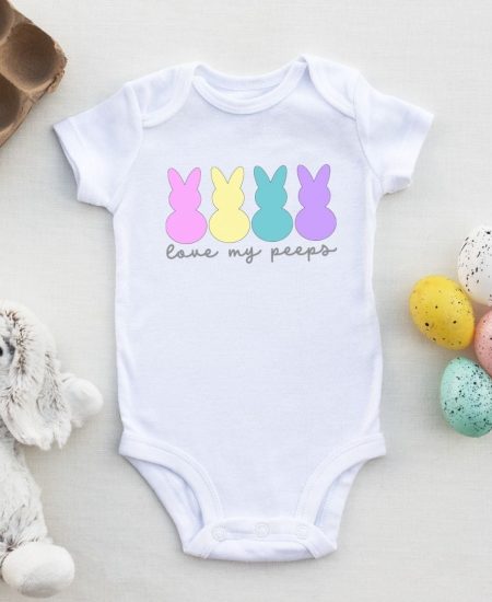 Love My Peeps finished onesie.