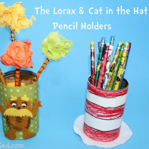 The Lorax and Cat in the Hat Pencil Cans by ObSeussed