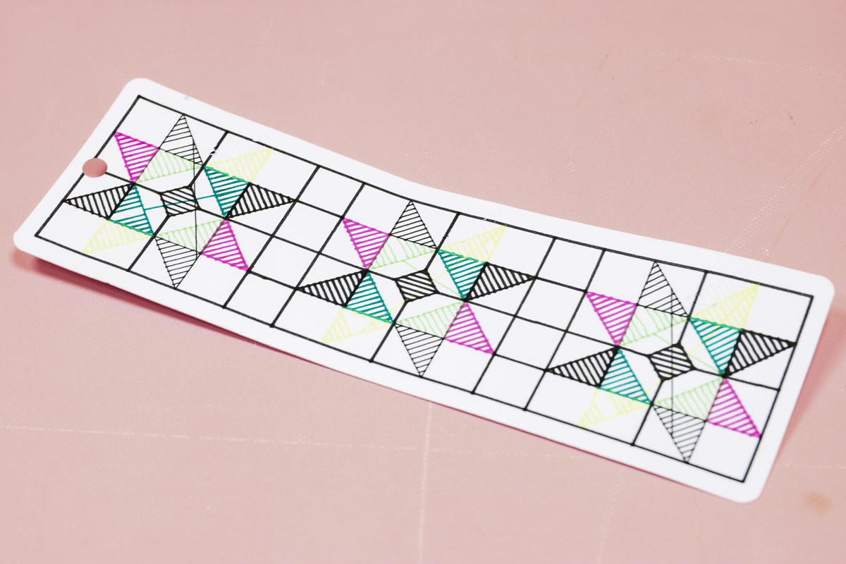 Finished Draw + Cut cardstock bookmark.